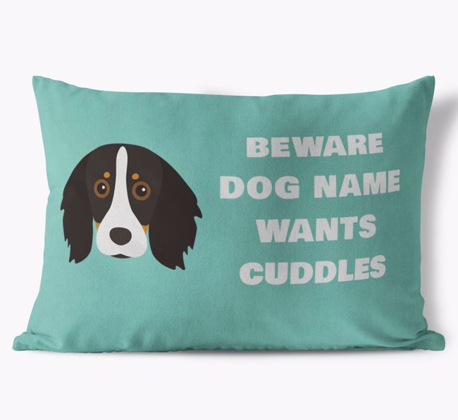 Beware of Cuddles: Personalised {breedFullName} Soft Touch Cushion